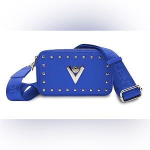 BN VALENTINO ORLANDI DOUBLE ZIP CAMERA BAG ROYAL BLUE